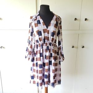 Kate spade NY Size 6 Purple Ruffle Dress V Neck